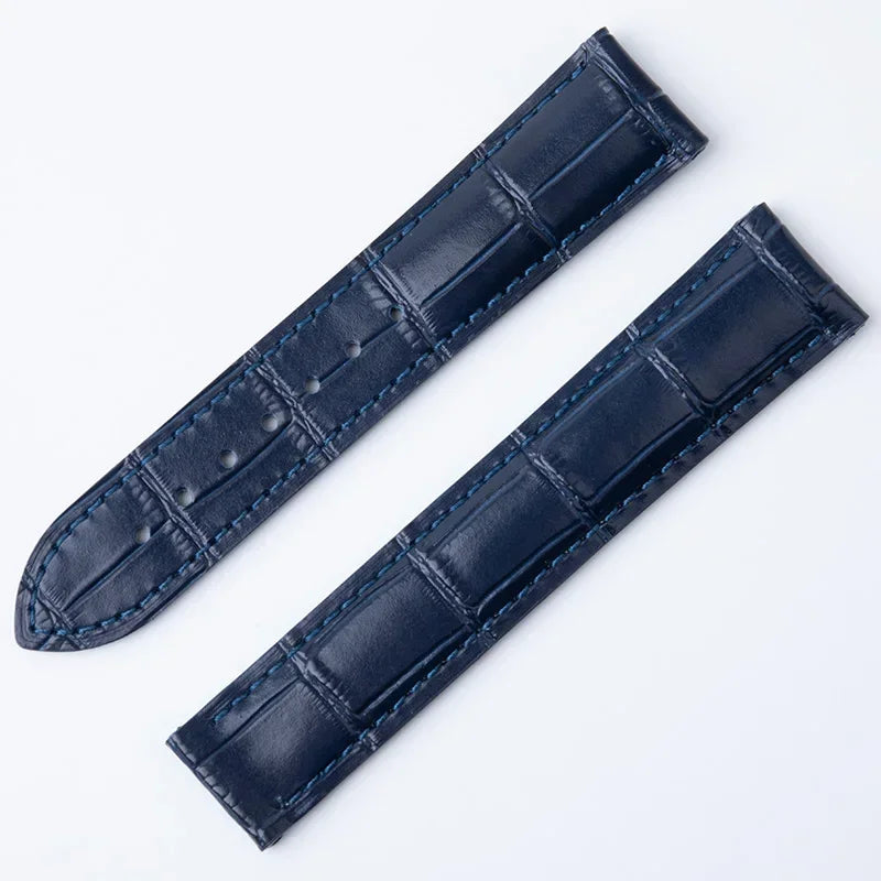 Italian Calfskin Leather Watch Strap, 19mm 20mm 21mm 22mm, for Omega Seamaster Speedmaster Planet Ocean 300/600 DE VILLE AT150 Bracelet