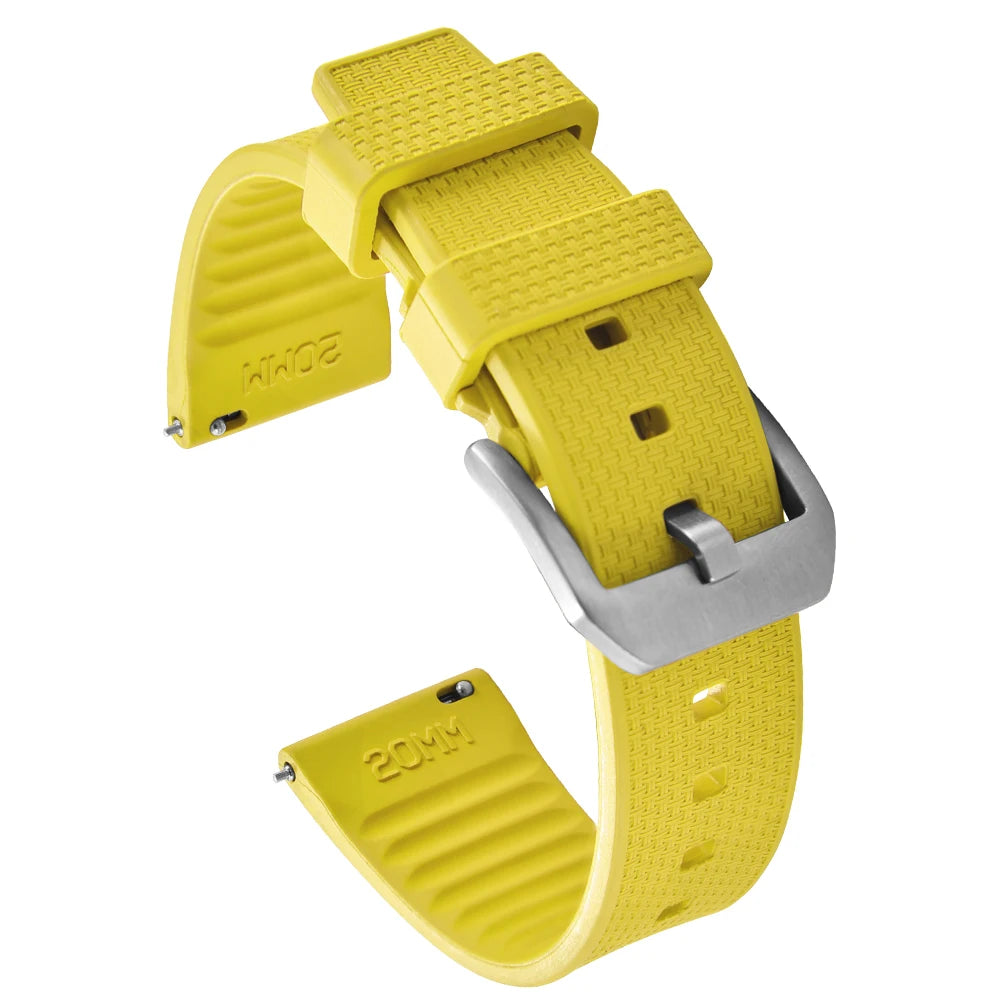 Cinturino per orologio in gomma FKM vulcanizzata di alta qualità, 20mm 22mm, a sgancio rapido, per uomo, sport, immersioni, accessori per cintura