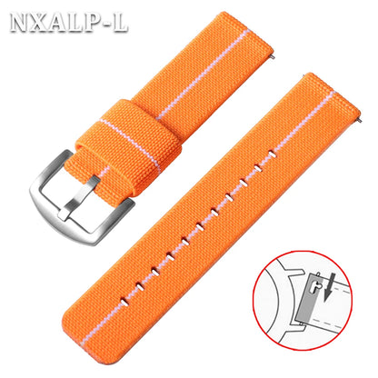 18mm 20mm 22mm 24mm Nylon Elastic Watch Strap Army Woven For Seiko Bracelet Military Sport Watch Band For Men Quick Release
