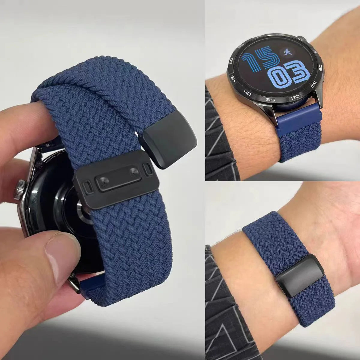 Cinturino elastico intrecciato da 18/20/22mm per Huawei Watch GT6 5 4 3, bracciale magnetico da donna e uomo per Garmin/Samsung
