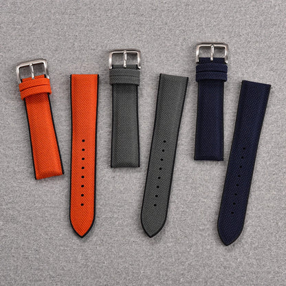 Bracelet en caoutchouc pour tissu voile, nouveau Design, bracelets de montre étanches à dégagement rapide, 18mm 19mm 20mm 21mm 22mm, bracelet en toile et Nylon