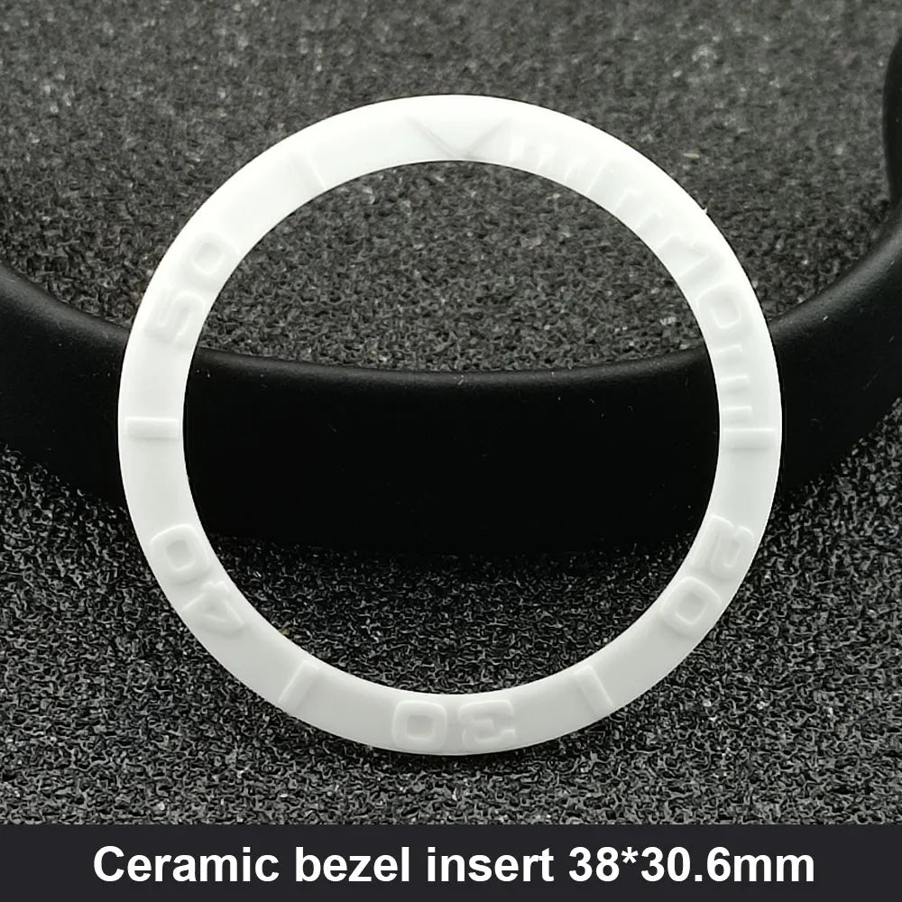38mm x 30.6mm Sloped Ceramic Bezel GMT and Diving Watch Insert for 40mm Men's Watch Replacement Watch Bezel Inserts