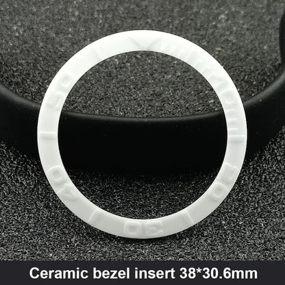 38mm x 30.6mm Sloped Ceramic Bezel GMT and Diving Watch Insert for 40mm Men's Watch Replacement Watch Bezel Inserts