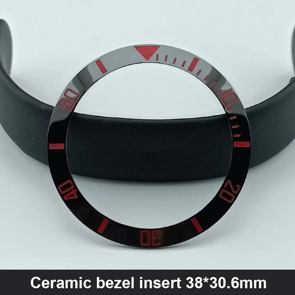 38mm x 30.6mm Sloped Ceramic Bezel GMT and Diving Watch Insert for 40mm Men's Watch Replacement Watch Bezel Inserts