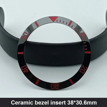 38mm x 30.6mm Sloped Ceramic Bezel GMT and Diving Watch Insert for 40mm Men's Watch Replacement Watch Bezel Inserts