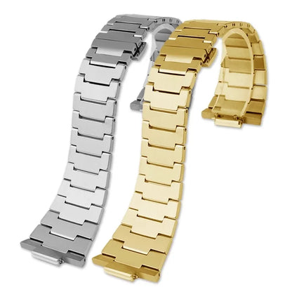 Bracelet de montre en acier inoxydable, pour Tissot Store X Super First T137410A/407A 27x12mm, joint convexe, métal raffiné, argent or