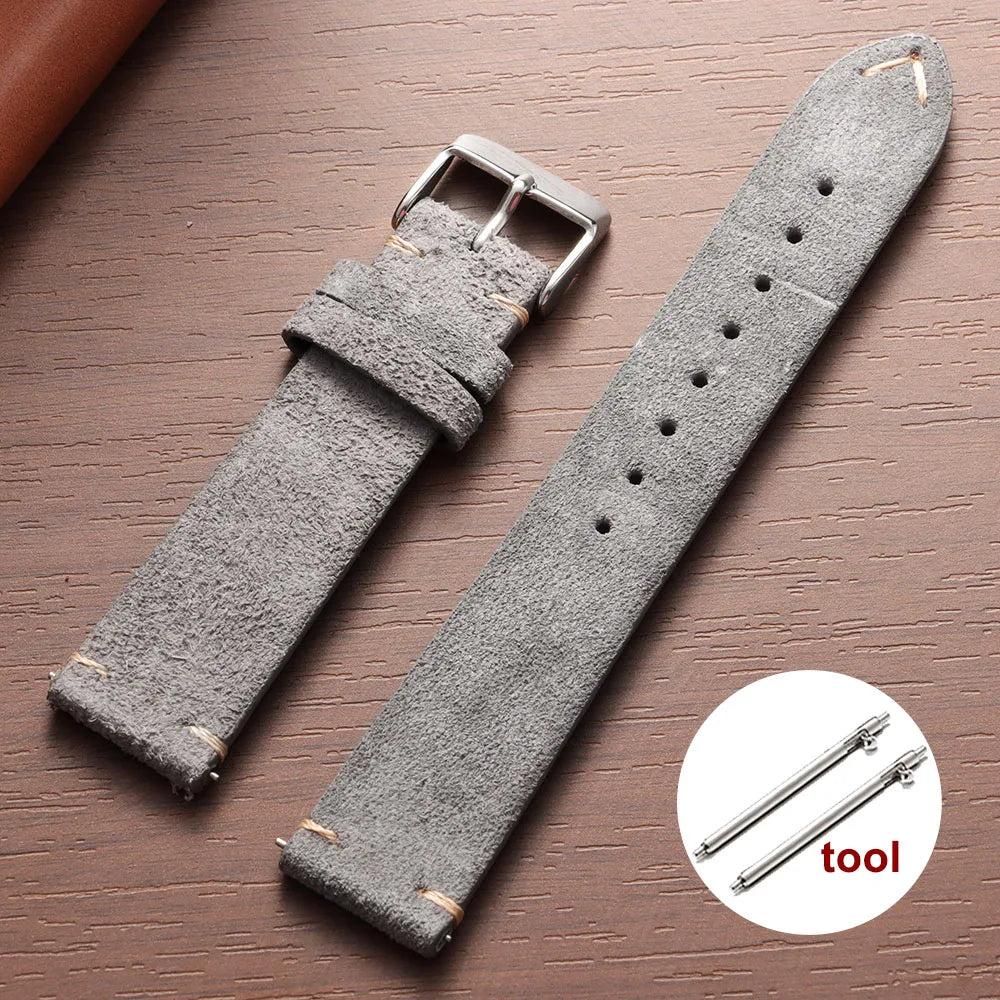 Cinturino per orologio in morbida pelle di vitello (scamosciata) - Universale