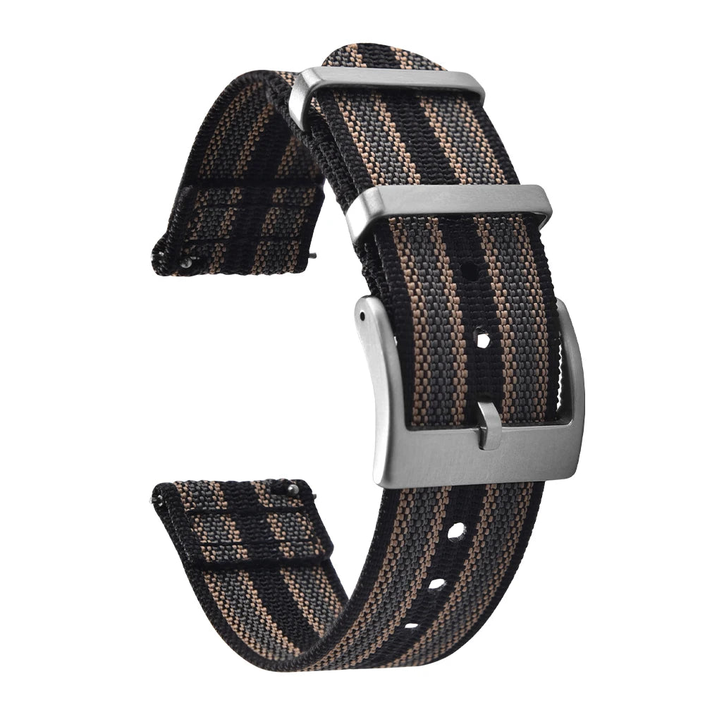 Bracelet de montre en nylon à dégagement rapide-bande durable à texture nervurée en deux pièces 18 mm 20 mm 22 mm pour montres militaires tactiques