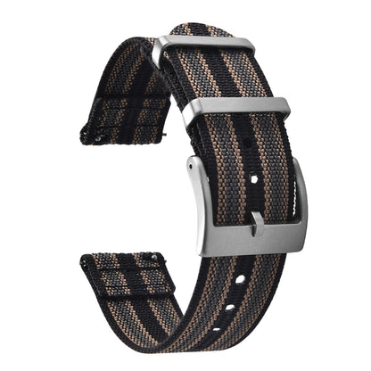 Bracelet de montre en nylon à dégagement rapide-bande durable à texture nervurée en deux pièces 18 mm 20 mm 22 mm pour montres militaires tactiques