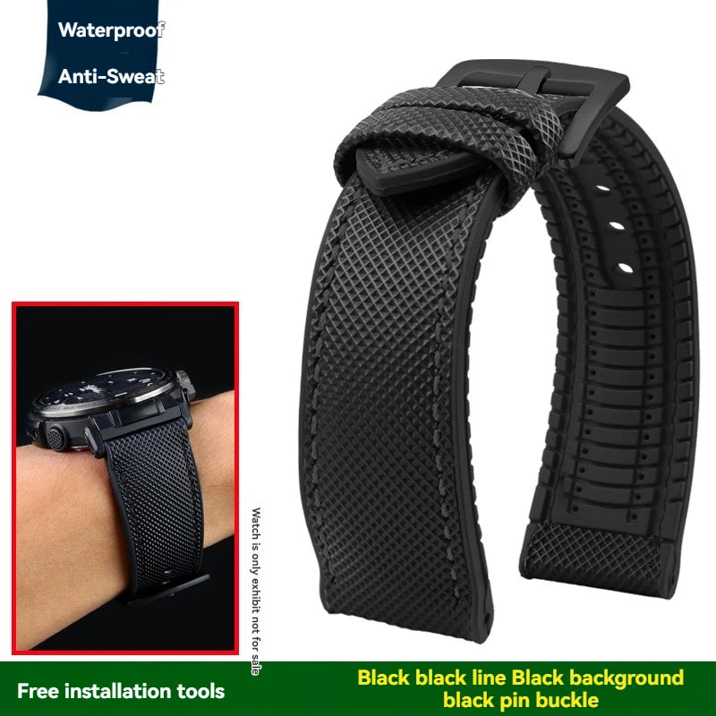 Cinturino per orologio in gomma e nylon per Casio PROTREK PRG-600YB PRG-650 PRW-6600 - Cinturino sportivo in tela e silicone da 24 mm