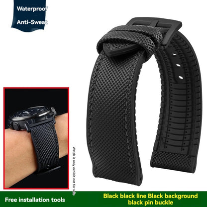 Cinturino per orologio in gomma e nylon per Casio PROTREK PRG-600YB PRG-650 PRW-6600 - Cinturino sportivo in tela e silicone da 24 mm