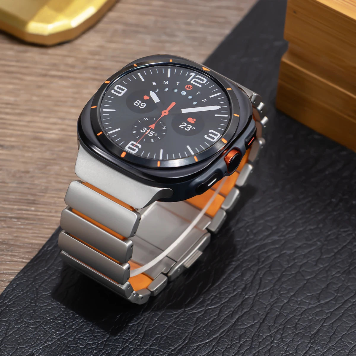 Luxury Titanium Magnetic Bracelet for Samsung Galaxy Watch Ultra 47mm, Silicone Strap for Galaxy Watch 8 40 44 Classic 46