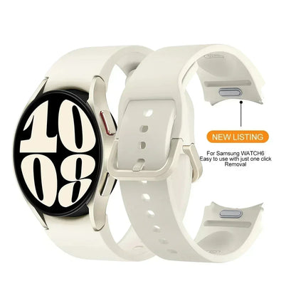 Bracelet en Silicone pour Samsung Galaxy watch 6 4 Classic, 47mm 43mm 46mm, bracelet de remplacement original incurvé pour montre 7 6 5 4 40mm 44mm