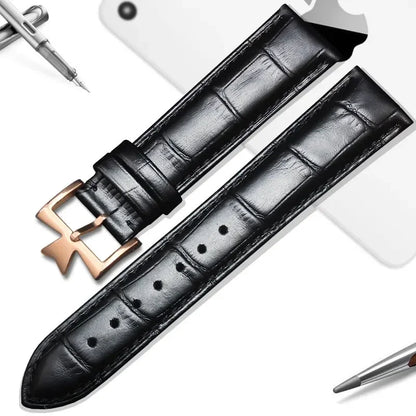 Cinturino universale in pelle da uomo, cinturino con motivo coccodrillo, primo strato, VachAndervc Constantin Heritage, 19mm, 21mm
