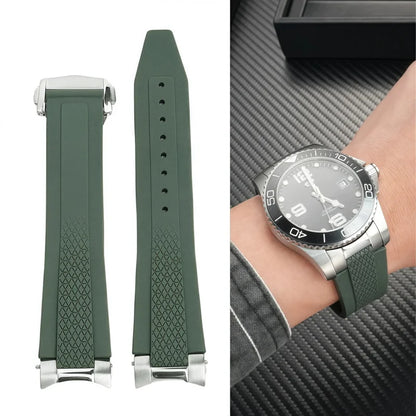 Nouveau bracelet de montre en caoutchouc fluoré hydroconquest L3.781/L3.883.4 bracelet de montre de sport Conquest + interface métallique 21mm