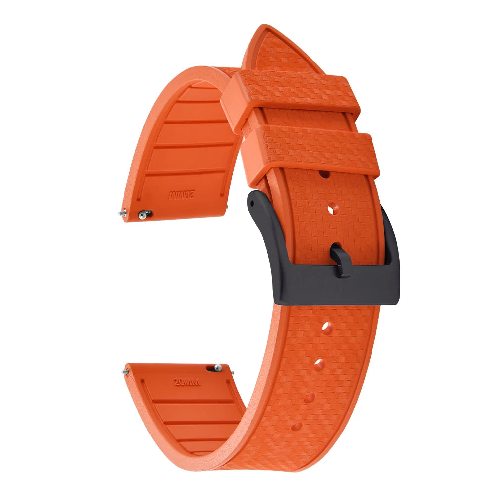 20MM 22MM supprime des bracelets de montre en caoutchouc fluoroélastomère/FKM mosaïque pour hommes femmes-bracelet de Sport étanche de remplacement à dégagement rapide