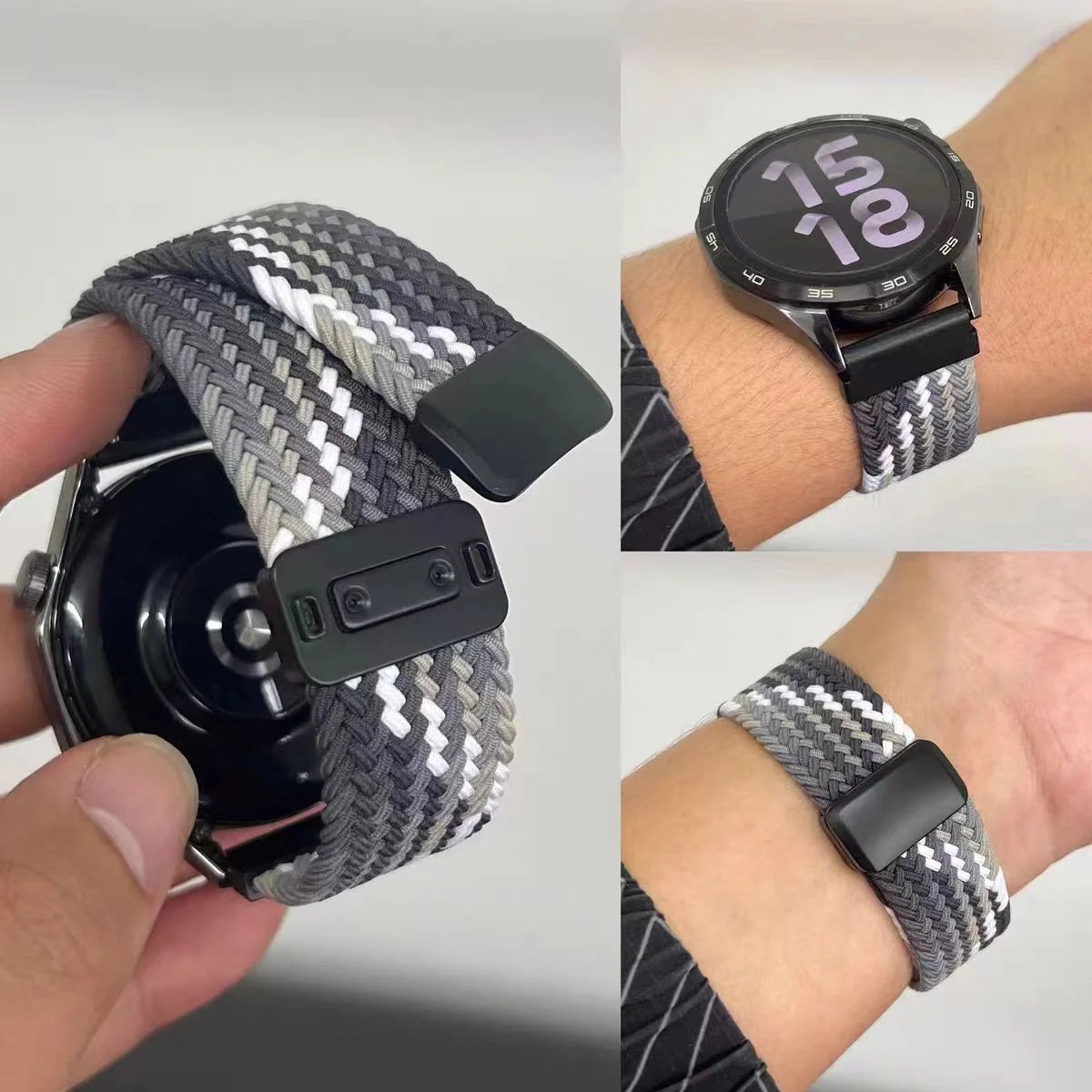 Cinturino elastico intrecciato da 18/20/22mm per Huawei Watch GT6 5 4 3, bracciale magnetico da donna e uomo per Garmin/Samsung
