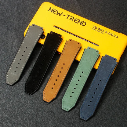 For Hublot BIGBANG Classic Fusion Leather Silicone Rubber Suede Watch Strap Dedicated Interface Lug System Band 26*19mm Bracelet