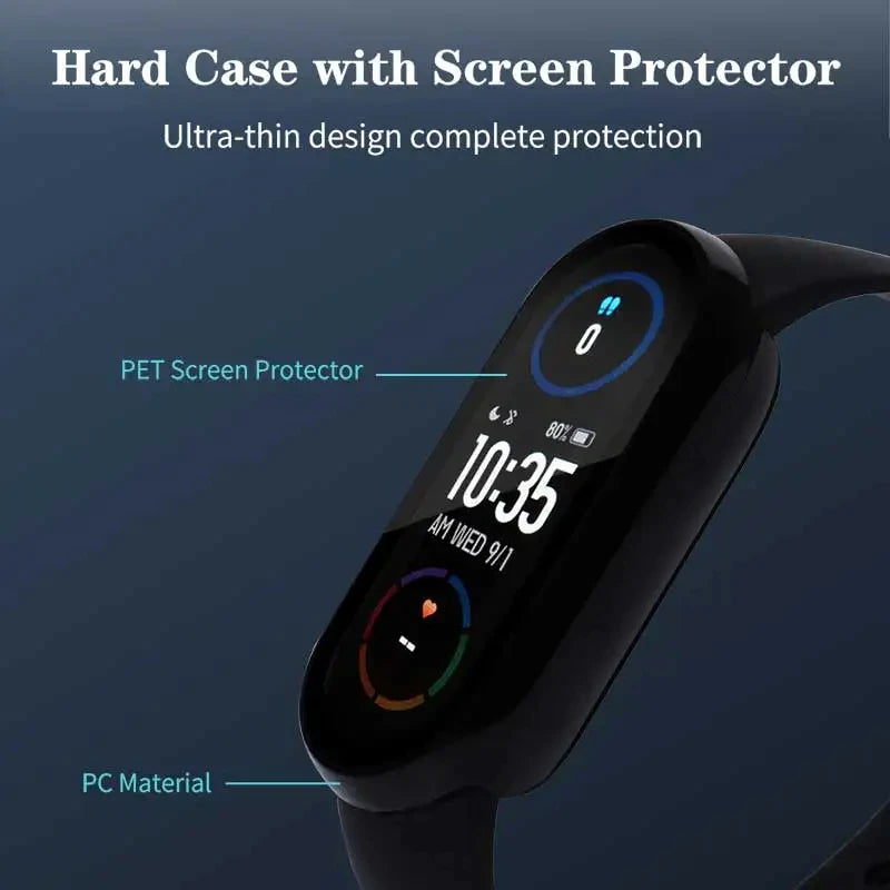 Verre trempé + étui PC pour Xiaomi Mi Band 10 9 8, housse antichoc, protection d'écran entièrement rigide, accessoires Xiaomi Smart Band 10 9