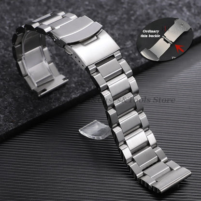Solid 316L stainless steel watch bracelet, 18mm 20mm 22mm 24mm, for Seiko, Rolex, and Omega, luxury folding clasp bracelets