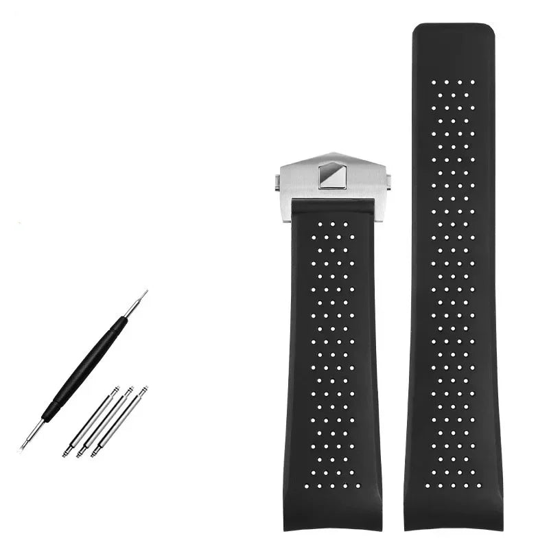 Cinturino per orologio in gomma naturale per TAG HEUER GRAND CARRERA, cinturino sportivo impermeabile, cinturino per orologio in silicone morbido, 22 mm, 24 mm