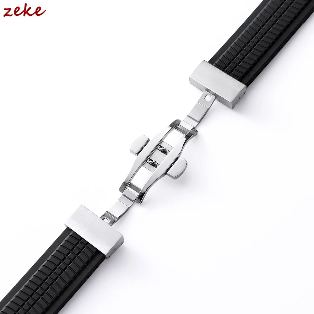 Bracelet de caoutchouc de luxe pour Apple Watch, 46mm 45mm 44mm 42mm, pour Iwatch Ultra 2 1 49mm série 10 9 8 7 Se 6 5 Se