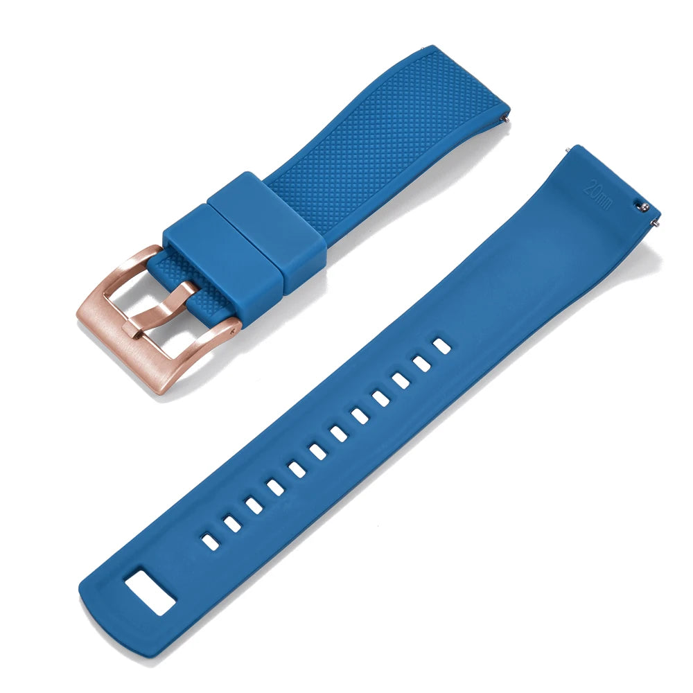 Nouveau bracelet de montre en Silicone Double couleurs personnalisé à dégagement rapide 20mm 22mm bracelet de montre doux Durable bracelets de montre de remplacement ceintures