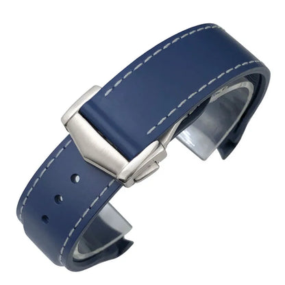 GC GUAN CHAO-Bracelet de Montre en Caoutchouc à Extrémité Incurvée, Souple, Noir, Bleu, Rouge, Orange, avec Structure Pliable en Métal, 20mm, 21mm, 22mm, 19mm