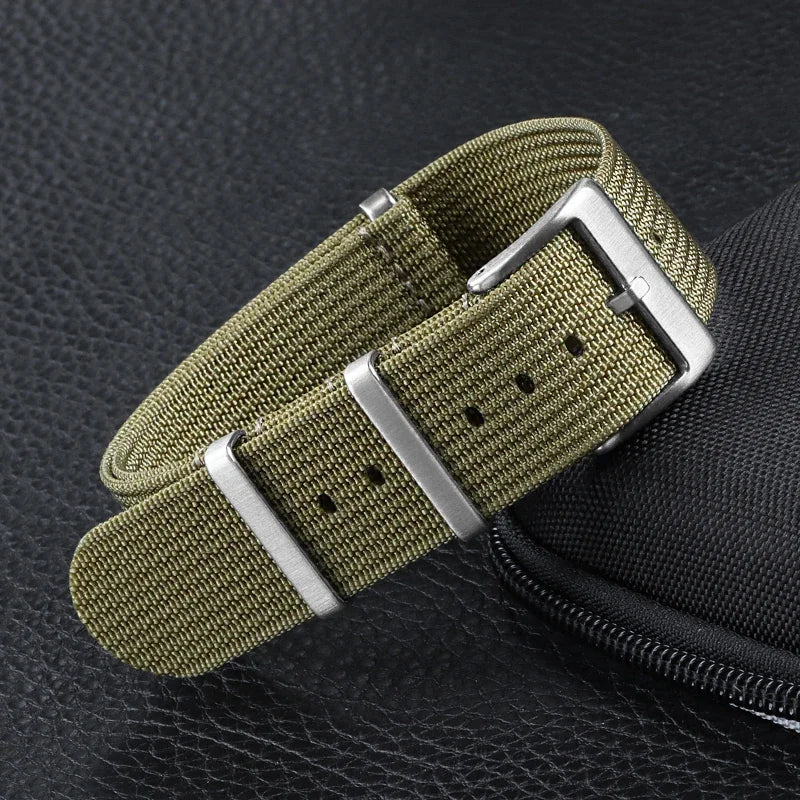 Cinturino per orologio in nylon di alta qualità, 18/20/22 mm, marrone, verde, nero, per uso militare, casual, sportivo, di ricambio