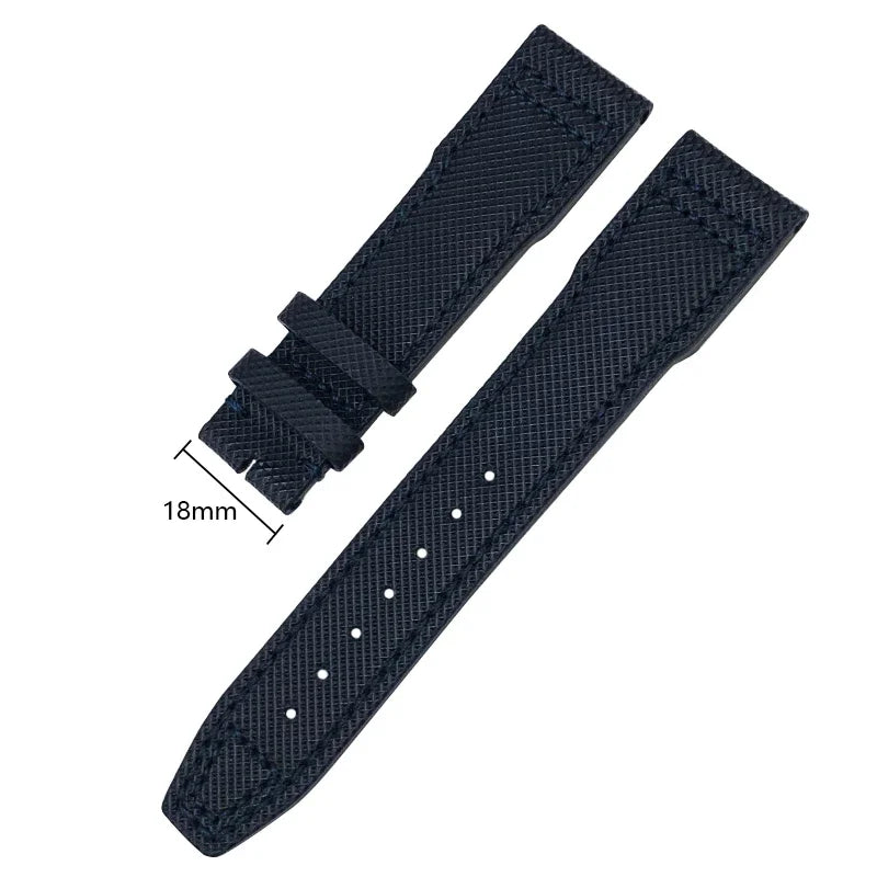 Bracelet de montre en Nylon et cuir de vache, 20mm 21mm, gaufrage en cuir véritable, vert et bleu, remplacement pour accessoires de la série pilote IWC