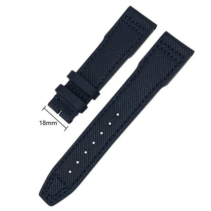 Bracelet de montre en Nylon et cuir de vache, 20mm 21mm, gaufrage en cuir véritable, vert et bleu, remplacement pour accessoires de la série pilote IWC