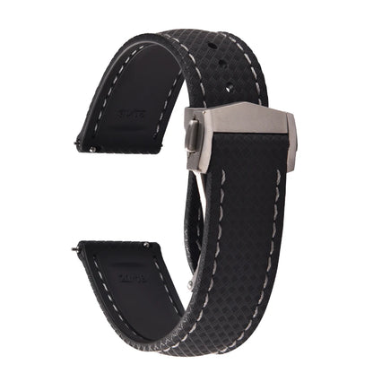 FKM Waterproof Rubber Watch Band Quick Release Deployment Clasp Straps 20mm 22mm Universal Watch Bracelet
