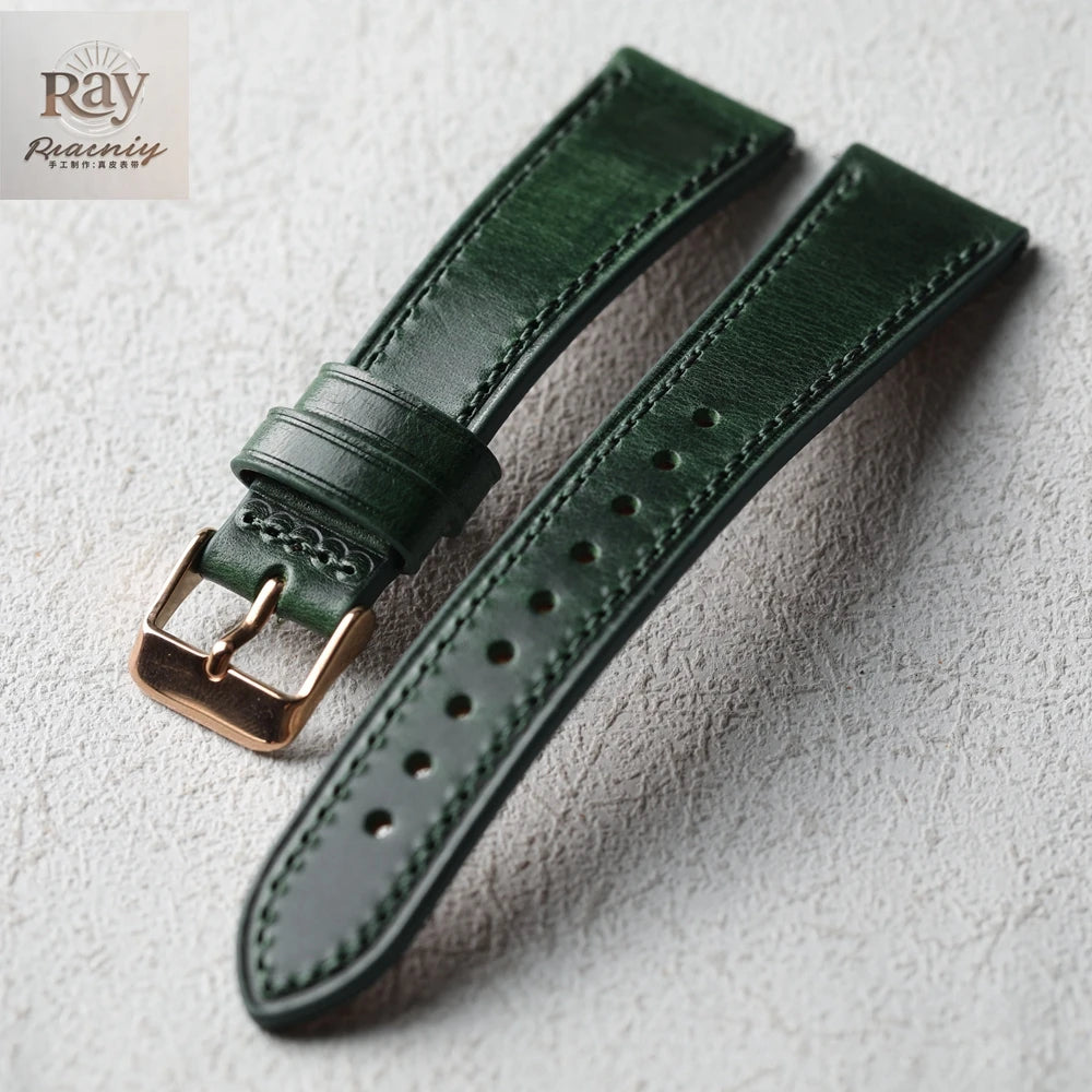 Handmade Italian Cowhide Leather Strap, Genuine Leather 18 19 20 21 22 mm, Soft Quick Release, Genuine Leather Strap, Blue