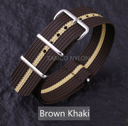 Bracelet de montre en Nylon nervuré 20mm 22mm bracelets de montre confortables boucle militaire lavable Blet pour hommes bracelets de montre