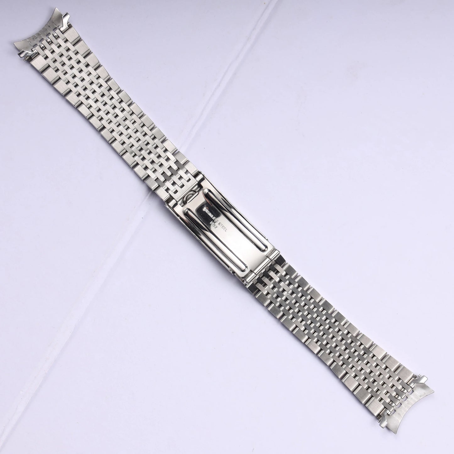 Cinturino per orologio in acciaio inossidabile massiccio con anse curve da 18/19/20 mm per Omega Seamaster De Ville, bracciale vintage retrò a maglie