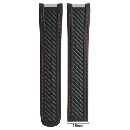 Natural rubber watch strap, 20mm, for Omega Seamaster Aqua Terra, 150M, 41mm, AT150, 220, 231, rose gold, curved end, sport, 19mm
