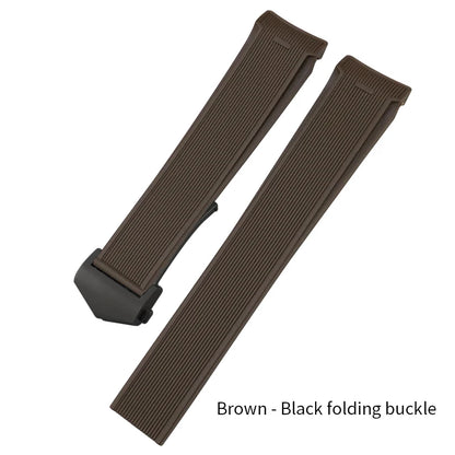 Natural rubber and silicone watch strap, 20mm 22mm, suitable for Tag Heuer CARRERA AQUARACER 300, Diving strap, black and brown