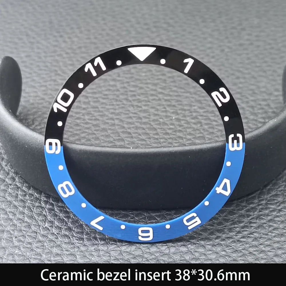 38mm x 30.6mm Sloped Ceramic Bezel GMT and Diving Watch Insert for 40mm Men's Watch Replacement Watch Bezel Inserts