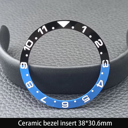 38mm x 30.6mm Sloped Ceramic Bezel GMT and Diving Watch Insert for 40mm Men's Watch Replacement Watch Bezel Inserts