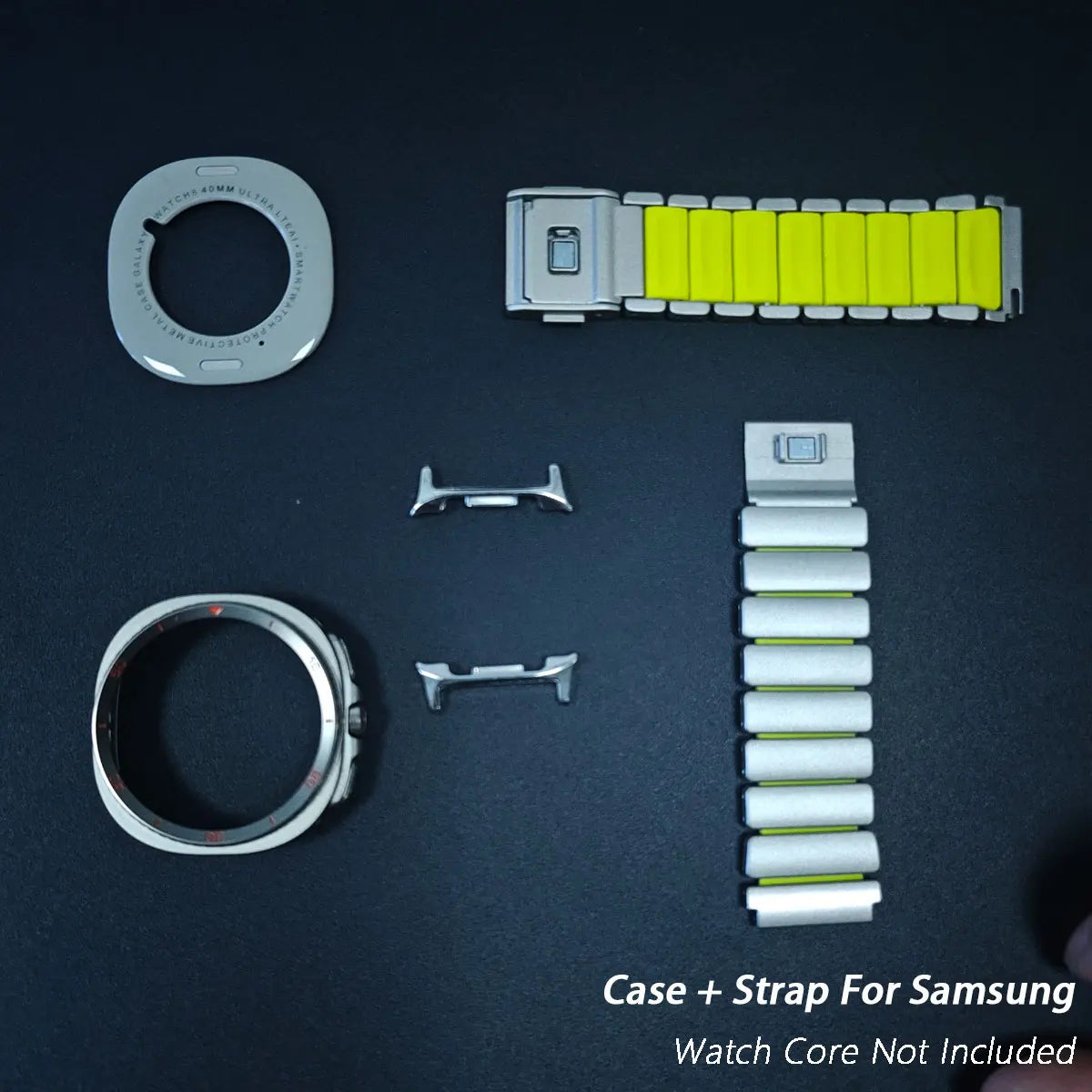 Bracelet de luxe + étui pour Samsung Galaxy Watch 8 40mm 44mm 8 Classic 46mm, étui à couverture complète, boucle magnétique