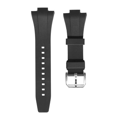 Ajustement parfait pour le bracelet en caoutchouc Tissot PRX 40 FKM avec fermoir à ardillon argenté - 12 mm pour les bracelets de montre Powermatic 80 (unisexe)