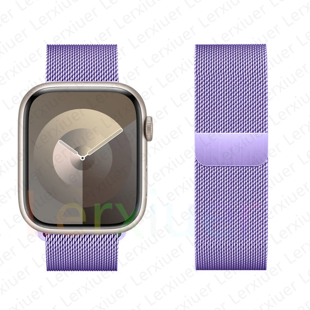 Milanese Loop for Apple Watch Band 46mm 44mm 45mm 40mm 42mm 41mm 38mm 49mm iWatch Bracelet Series 10 Ultra 2 9 8 SE 7 6 5 Bands
