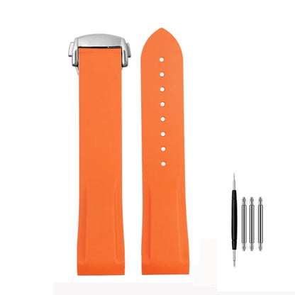 Cinturino per orologio da uomo in gomma e silicone, fibbia pieghevole, estremità curva, per Omega Seam84300 Speedmaster, 20 mm 21 mm 22 mm