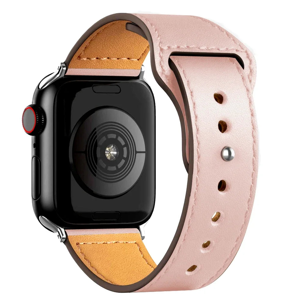 Cinturino in pelle per Apple Watch, Ultra 3, 49mm, 46mm/42mm, 41mm/45mm, 44mm, 40mm, iWatch serie 11 10 9 8 7 4 5 6 se