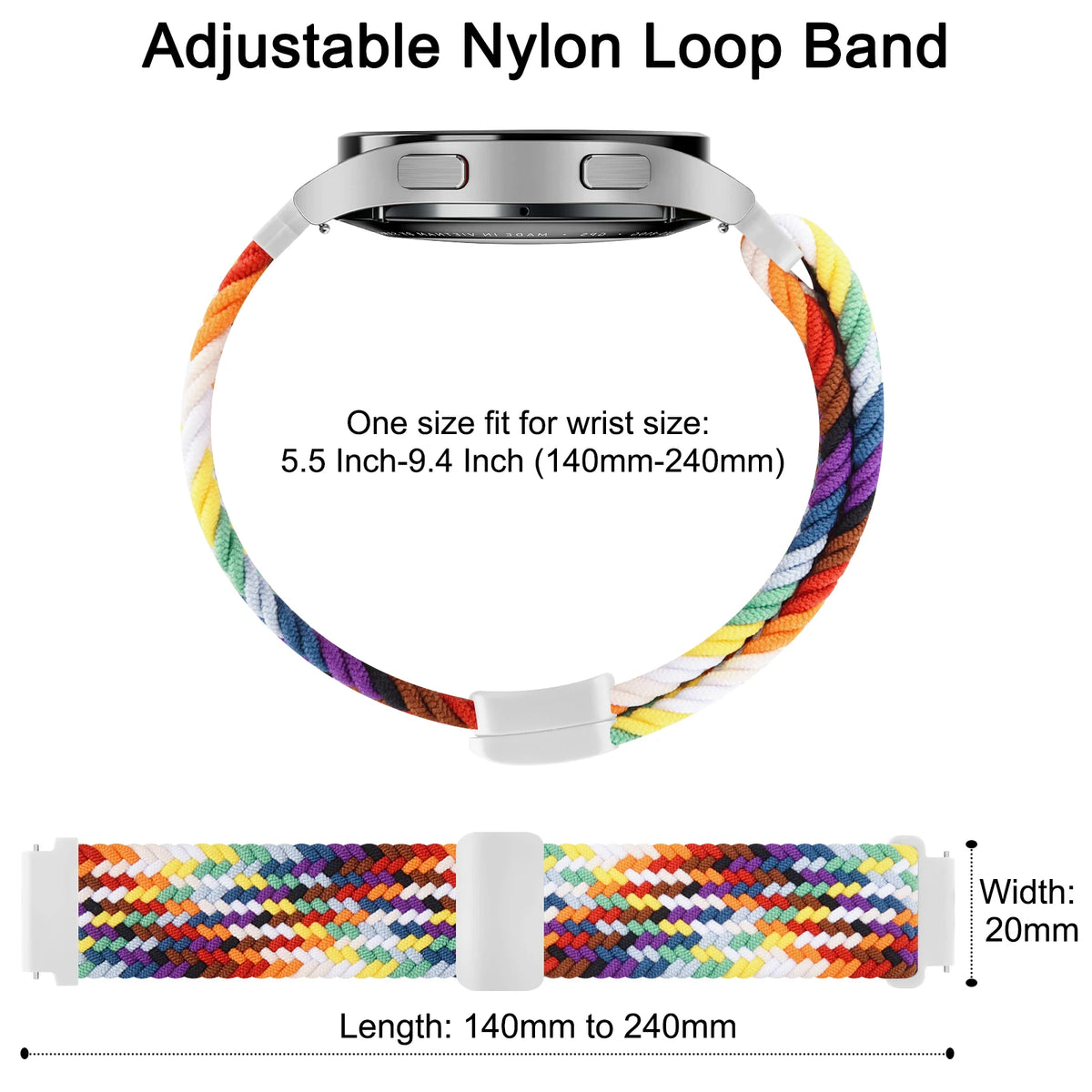 Bracelet magnétique tressé de 22mm pour Amazfit GTR 4 3 2 2e 3 Pro/GTR 47mm, Bracelet pour Amazfit BIP 6 5/Pace/Stratos 2S