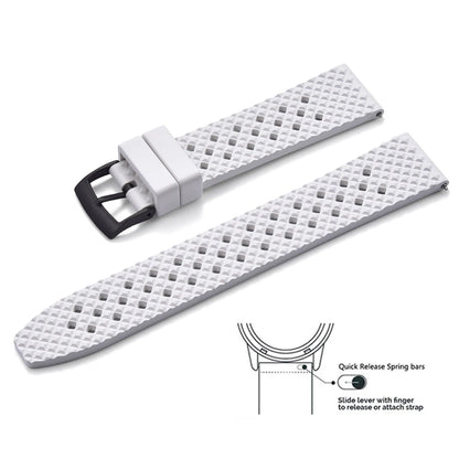 Bracelets de montre en caoutchouc FKM tropical premium 20 mm 22 mm à dégagement rapide, motif nid d'abeille, respirants et poreux pour Seiko SRP775