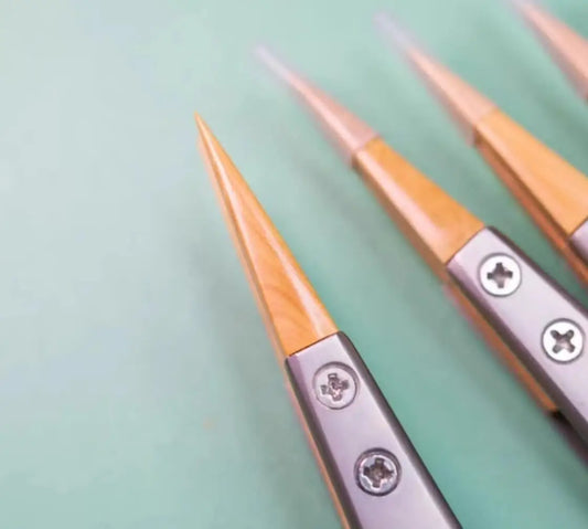 Pinzette appuntite in bosso, strumenti per orologeria, pinzette in legno lucidate a mano, pinzette antimagnetiche di precisione, non danneggiano i componenti dell'orologio