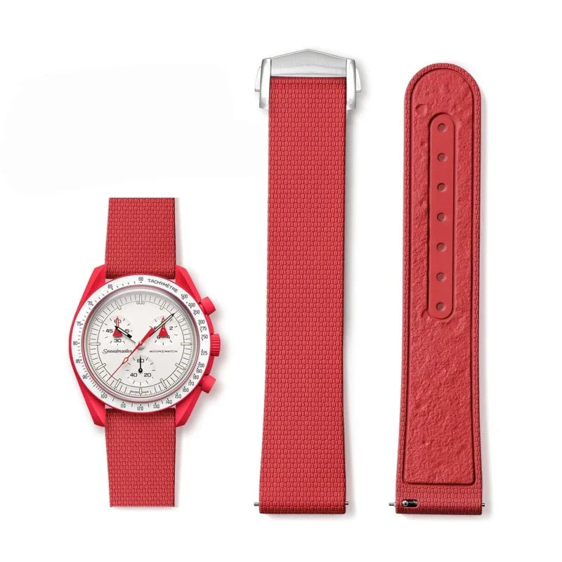 20mm Soft FKM Rubber Watch Strap, New, for Omega, Quick Release Bracelet for Seamaster, Waterproof Sports Watch Band