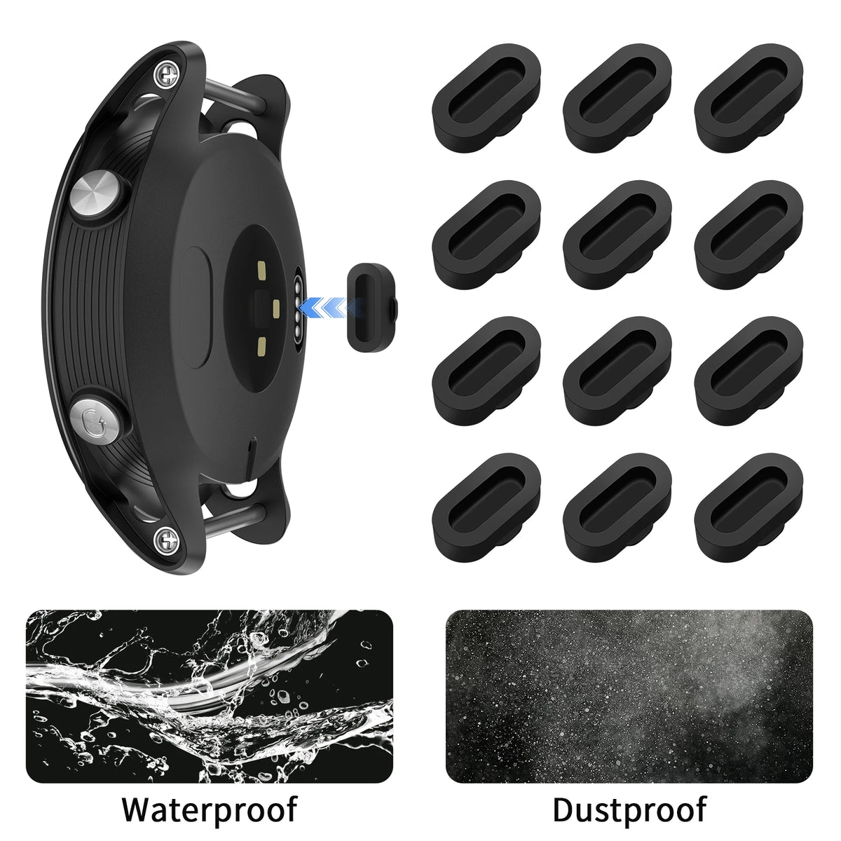 Couvercle de prise anti-poussière pour Port de chargeur, pour Garmin Forerunner 955 945 265 645 965 Fenix 7 S 7X 6 6S 6X 5 Vivoactive 3 4 5