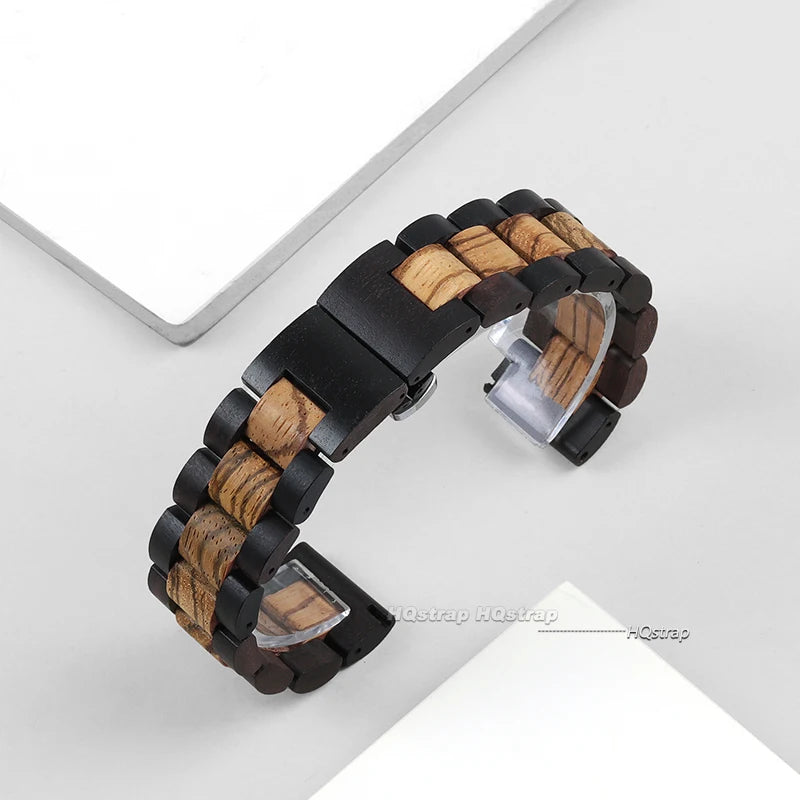 Correa de reloj de madera para Samsung Galaxy Watch 6, 5, 4, 3, Huawei Watch GT2, GT3, Amazfit, pulsera GTS